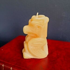 Indigenous totem animal beeswax candle
